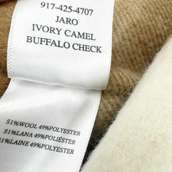 Rails Jaro Coat Ivory Camel Buffalo Check Wool Blend Size L NWT - Picture 11 of 14